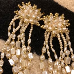 FINAL PRICE 
Dangling Snowflake Cluster Earrings